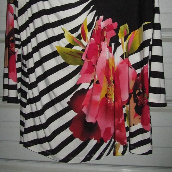 2X Plus Size Womens Vibrant Floral top womens shirt spring work dressy - Picture 2 of 2